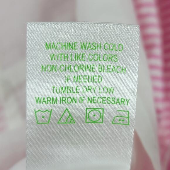 Lilly Pulitzer Adeline Dress Womens 2 Pink White Stripe Seersucker Mini Ruffles - Picture 8 of 12